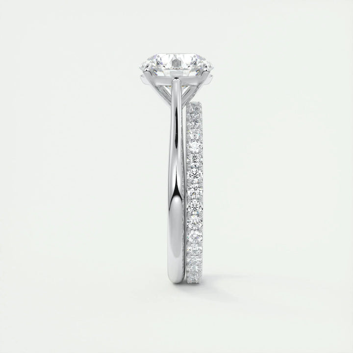 2.0CT Round Cut Solitaire Moissanite Engagement Ring
