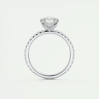 1.93CT Pear Solitaire Pave Moissanite Engagement Ring