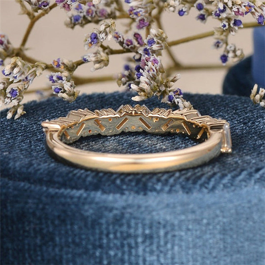 1.5mm Baguette & Round Brilliant Cut Half Eternity Wedding Band