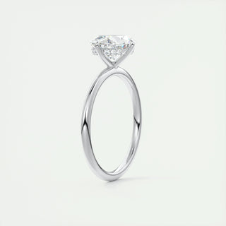 1.91 CT Oval Solitaire Hidden Halo Moissanite Engagement Ring