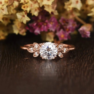 1.60CT Round Cut Cluster Moissanite Engagement Ring