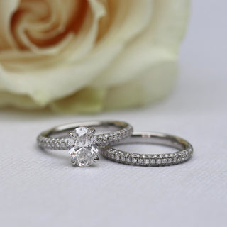 2.0mm Round Brilliant Cut 3 Side Pave Diamond Wedding Band