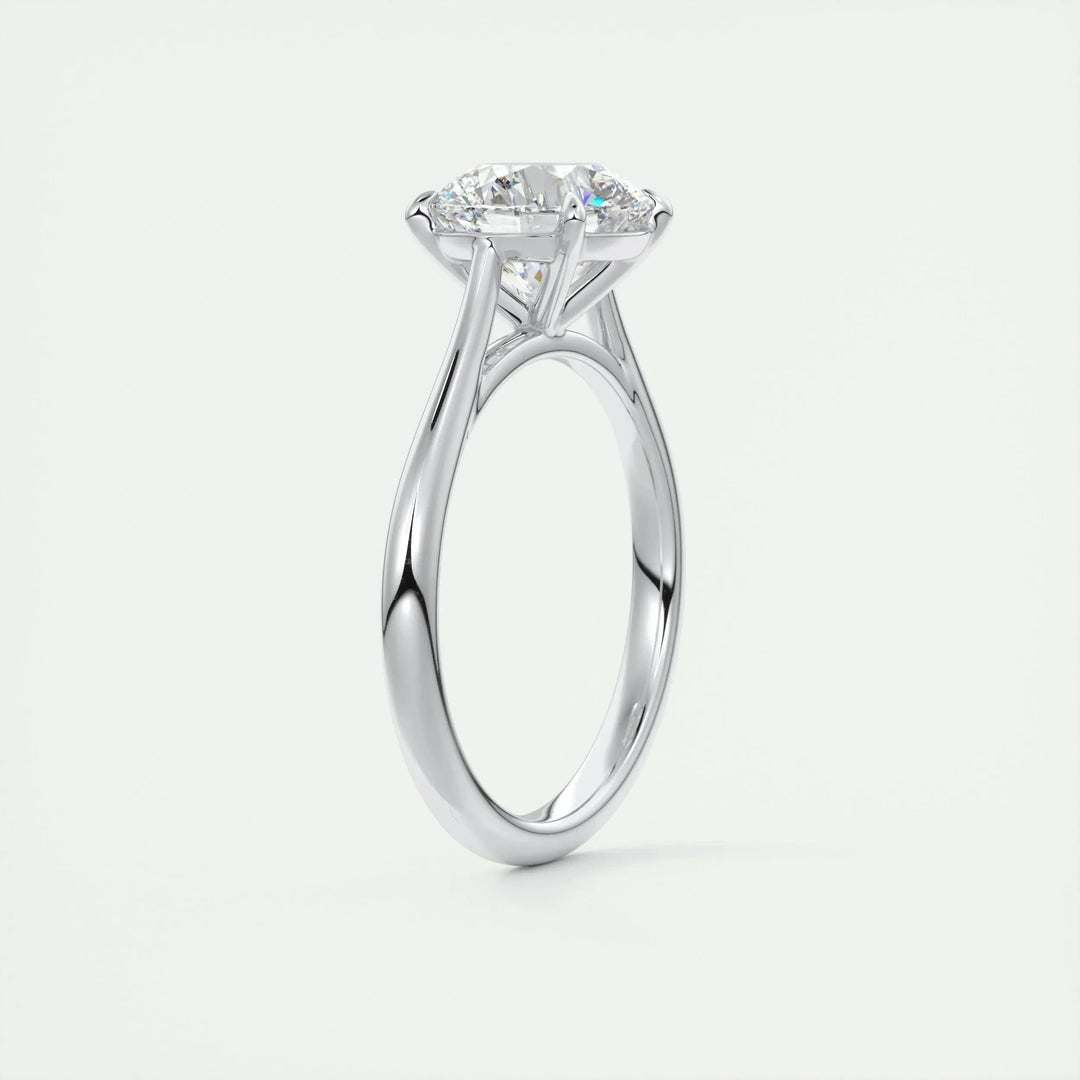 2.0CT Round Cut Solitaire Moissanite Engagement Ring