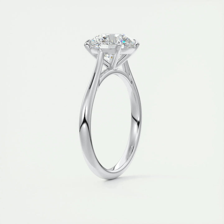 2.0CT Round Cut Solitaire Moissanite Engagement Ring