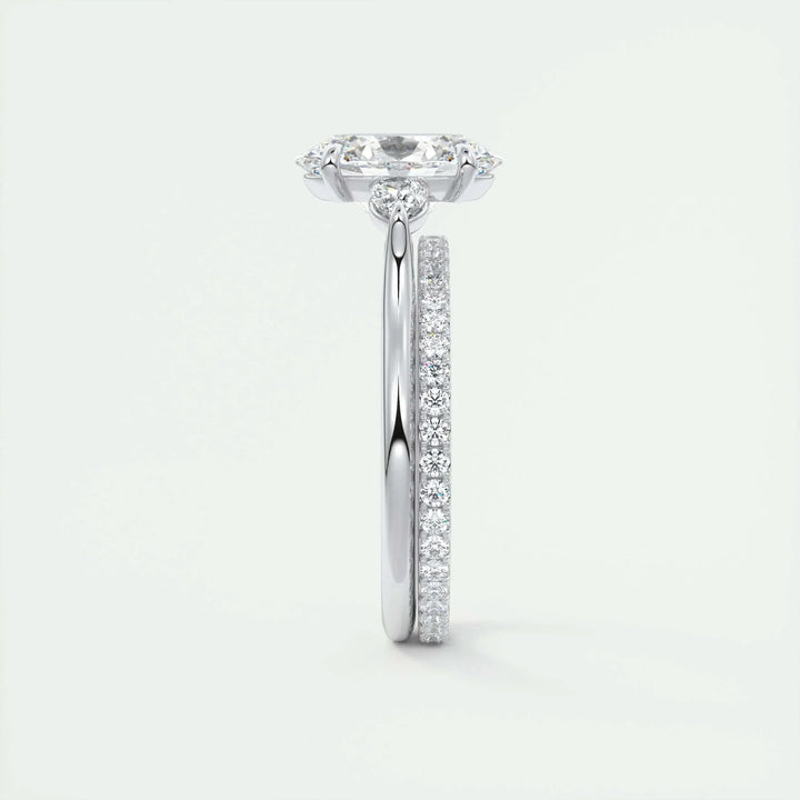 1.91 CT Oval Cut Three Stone Moissanite Engagement Ring