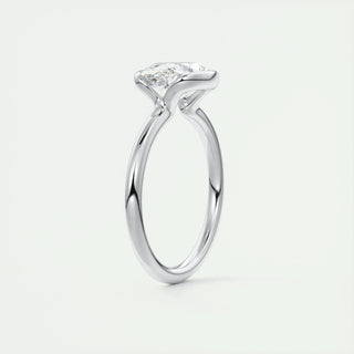 1.91CT Oval Half Bezel Solitaire Moissanite Engagement Ring