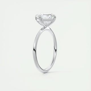 2.03CT Asscher Cut Solitaire Moissanite Engagement Ring