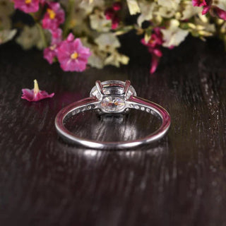 0.75 CT Oval Pave Setting Moissanite Engagement Ring