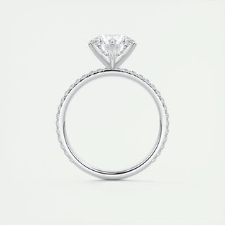 2.0 CT Round Cut Solitaire Pave Moissanite Engagement Ring