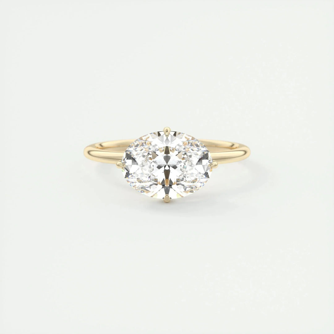 1.91 CT Oval Solitaire Hidden Halo Moissanite Engagement Ring