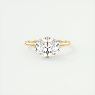 1.91 CT Oval Solitaire Hidden Halo Moissanite Engagement Ring