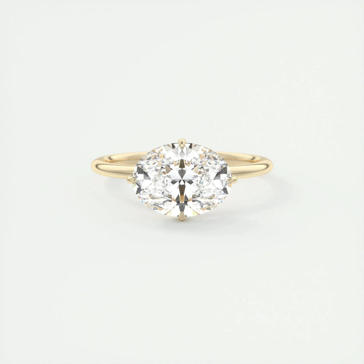 1.91 CT Oval Solitaire Hidden Halo Moissanite Engagement Ring