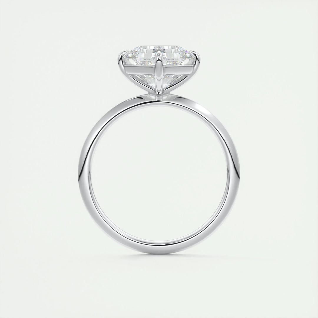 2.03CT Asscher Cut Solitaire Moissanite Engagement Ring