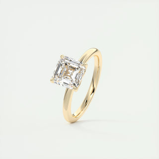 2ct Asscher F- VS1 Diamond Solitaire Engagement Ring