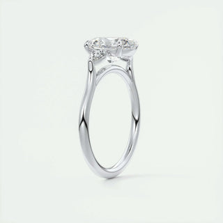 1.91 CT Oval Cut Three Stone Moissanite Engagement Ring