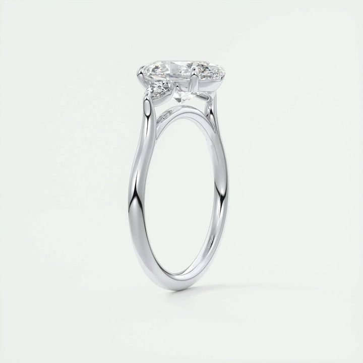 1.91 CT Oval Cut Three Stone Moissanite Engagement Ring