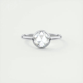 1.19CT Round Cut Bezel Moissanite Diamond Engagement Ring