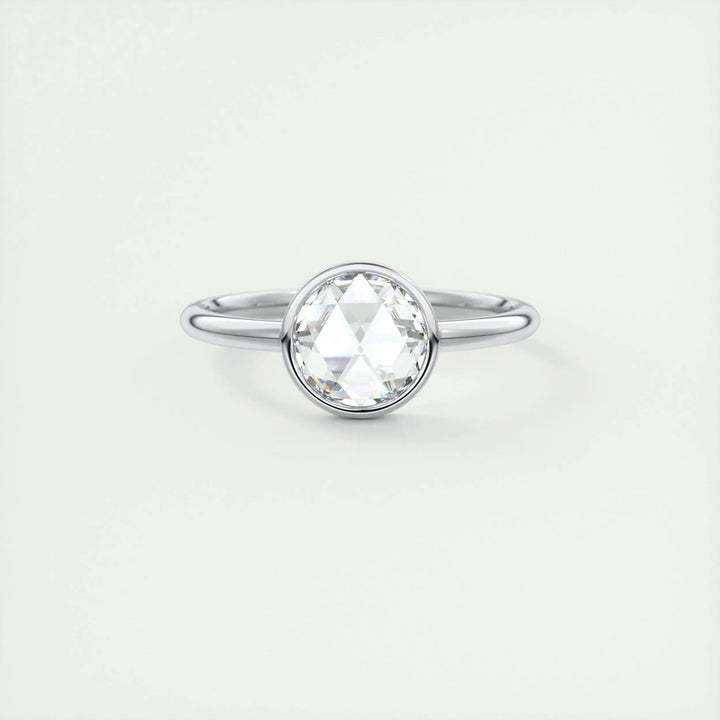 1.19CT Round Cut Bezel Moissanite Diamond Engagement Ring