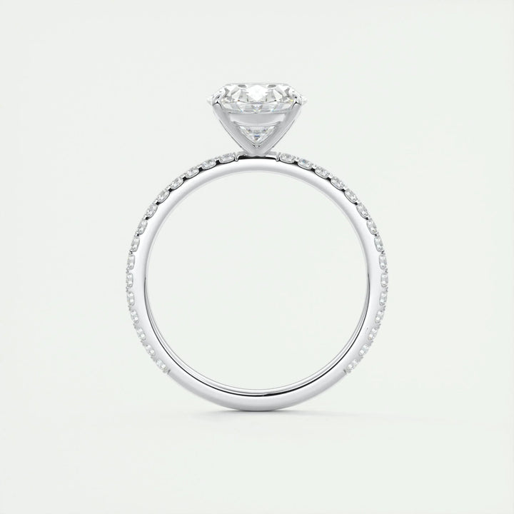 1.91CT Oval Cut Solitaire Pave Moissanite Engagement Ring