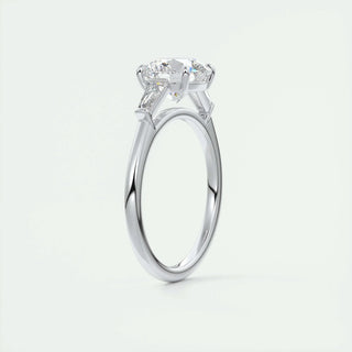 2.0 CT Round Cut Three Stone Moissanite Engagement Ring