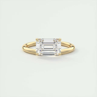 1.91CT Emerald Cut Solitaire Moissanite Engagement Ring