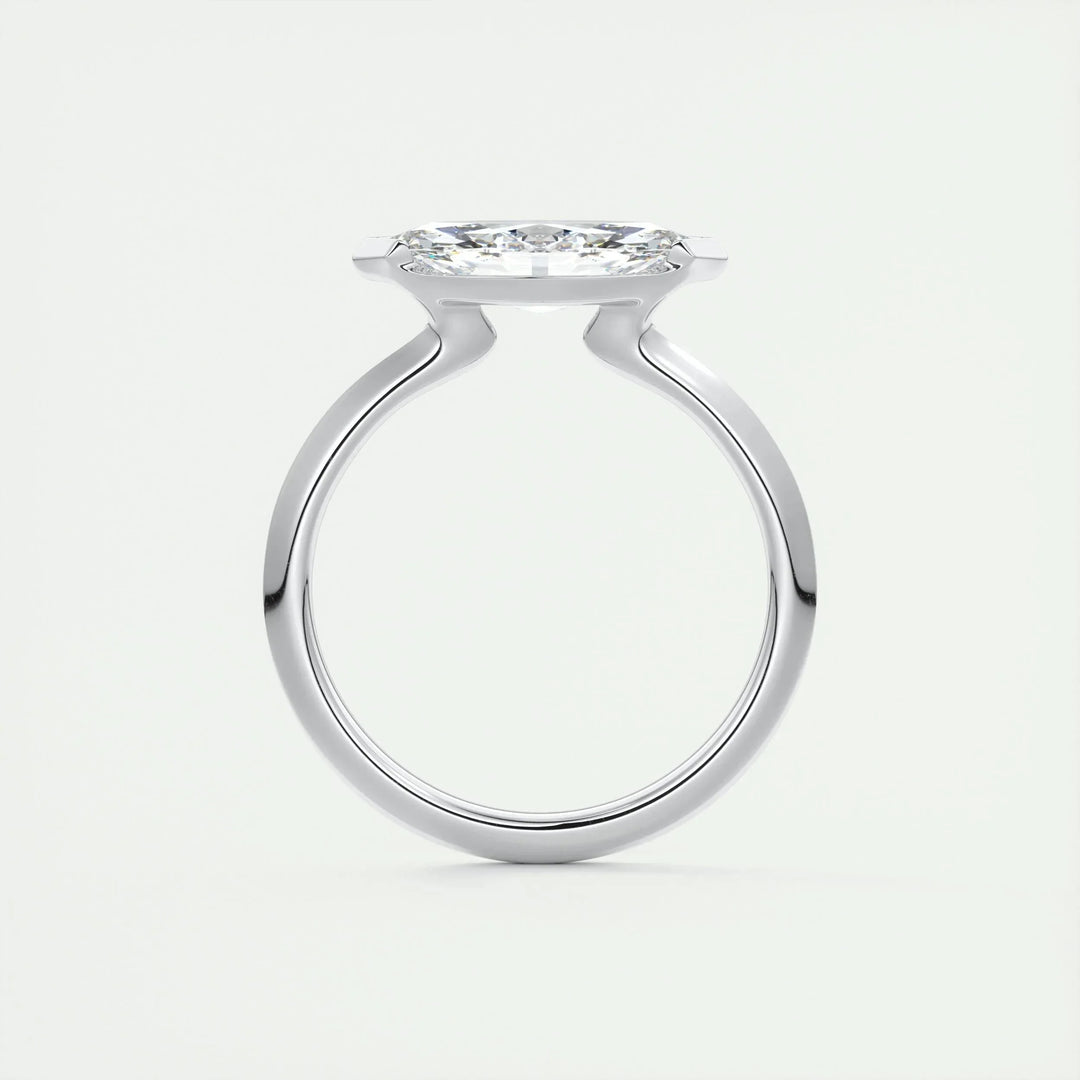 1.98CT Marquise Half Bezel Solitaire Moissanite Engagement Ring