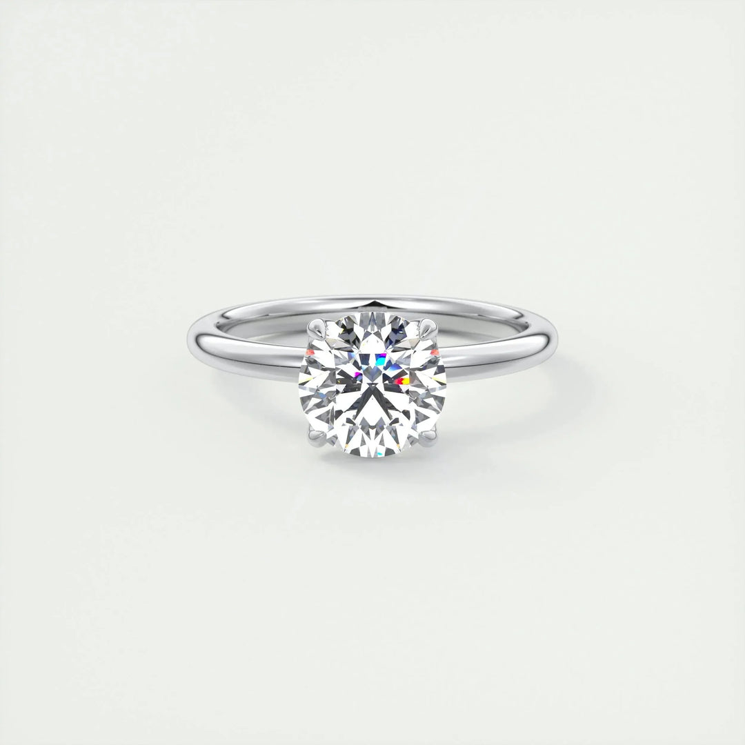 1.35 CT Round Cut Solitaire Moissanite Diamond Engagement Ring