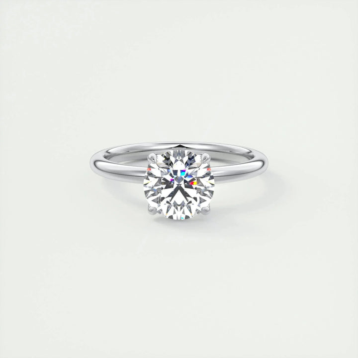 1.35 CT Round Cut Solitaire Moissanite Diamond Engagement Ring