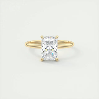 2.10 CT Radiant Solitaire Hidden Halo Moissanite Engagement Ring