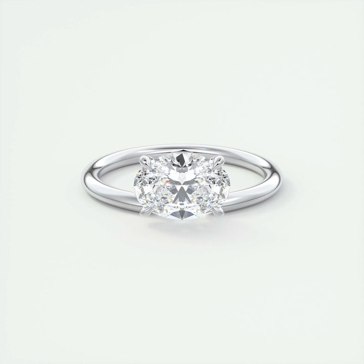 1.5ct East West Oval F- VS1 Lab Grown Diamond Solitaire Engagement Ring