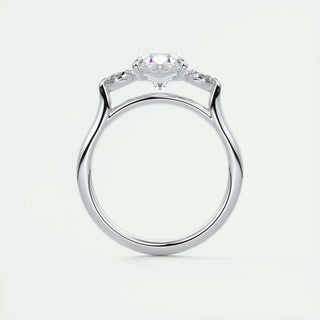 1.91 CT Oval Cut Three Stone Moissanite Engagement Ring