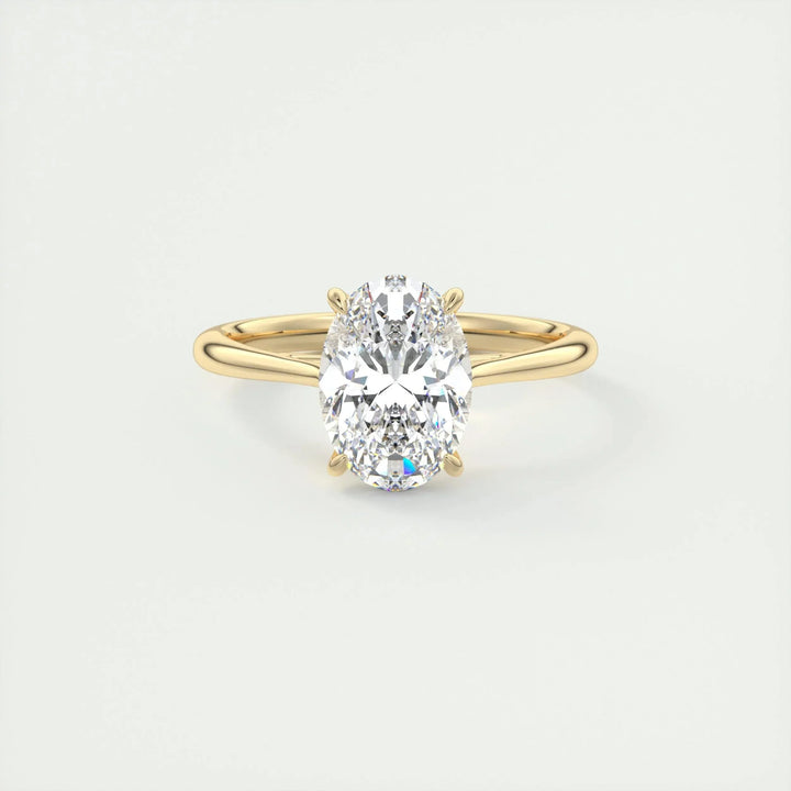 1.91 CT Oval Cut Solitaire Moissanite Engagement Ring