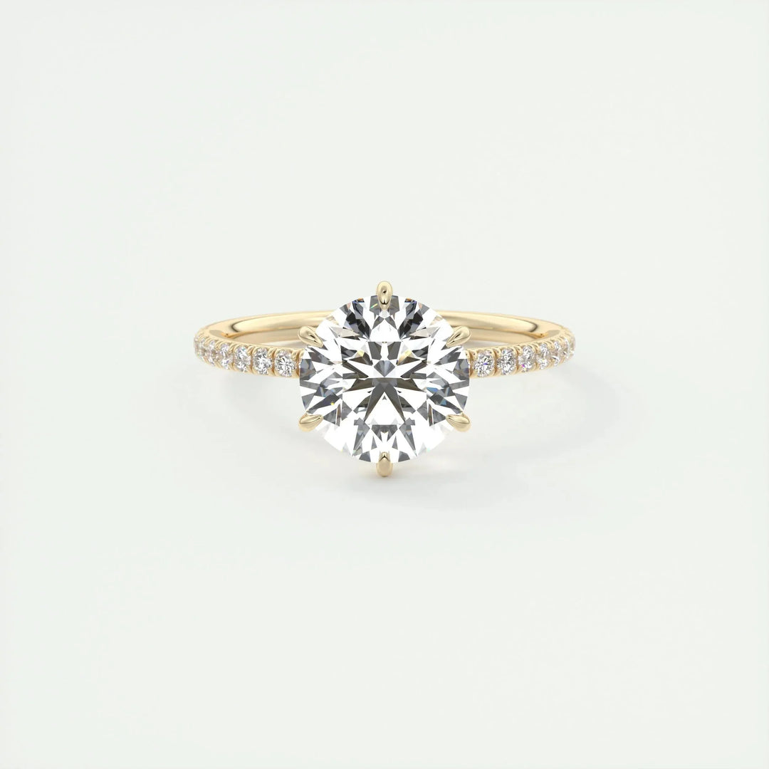 2.0 CT Round Cut Solitaire Pave Moissanite Engagement Ring