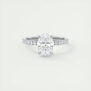 1.5ct Oval F- VS1 Diamond Pave Engagement Ring