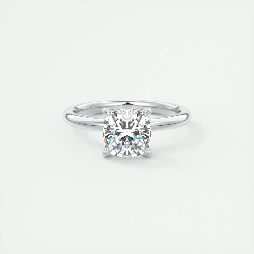 1.49CT Cushion Cut Solitaire Moissanite Engagement Ring