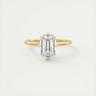 1.91CT Emerald Cut Solitaire Moissanite Engagement Ring