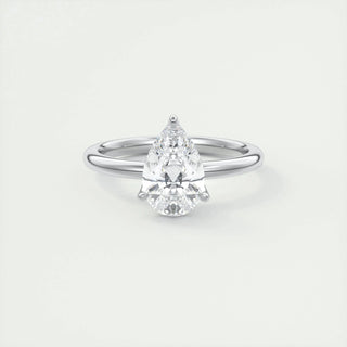 1.93CT Pear Cut Solitaire Moissanite Diamond Engagement Ring