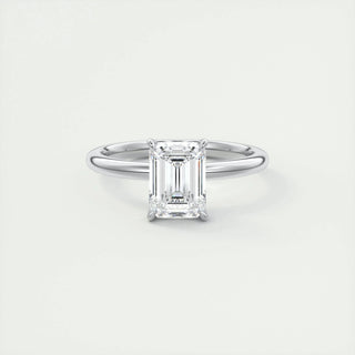 1.91 CT Emerald Cut Solitaire Moissanite Engagement Ring