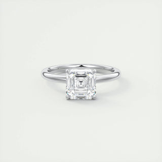 2ct Asscher F- VS1 Diamond Solitaire Engagement Ring