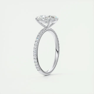 1.91CT Oval Cut Solitaire Pave Moissanite Engagement Ring