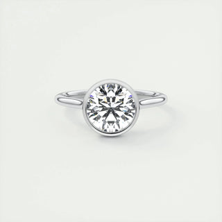 2.0 CT Round Bezel Solitaire Moissanite Engagement Ring