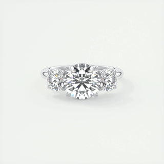 2.0 CT Round Cut Three Stone Moissanite Engagement Ring