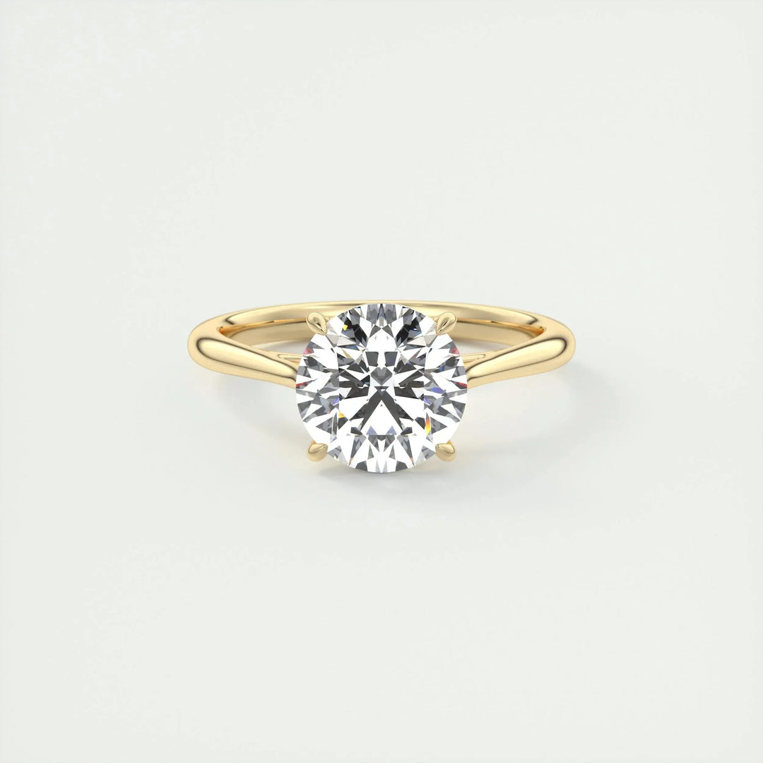 2.0CT Round Cut Solitaire Moissanite Engagement Ring