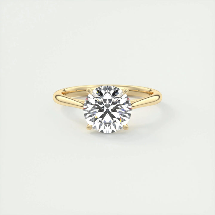 2.0CT Round Cut Solitaire Moissanite Engagement Ring