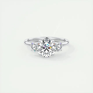 2.0CT Round Cut Three Stone Moissanite Engagement Ring