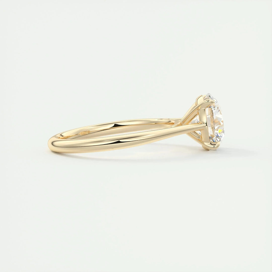 2.0CT Round Cut Solitaire Moissanite Engagement Ring