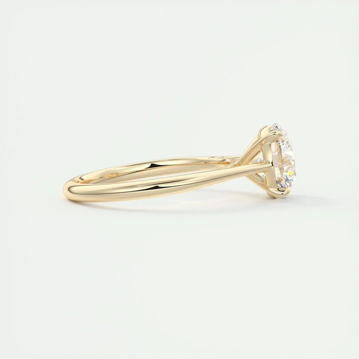 2.0CT Round Cut Solitaire Moissanite Engagement Ring