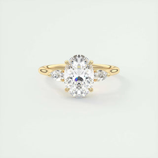 1.91 CT Oval Cut Three Stone Moissanite Engagement Ring