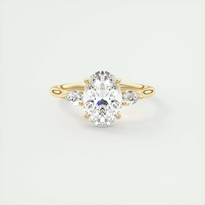 1.91 CT Oval Cut Three Stone Moissanite Engagement Ring
