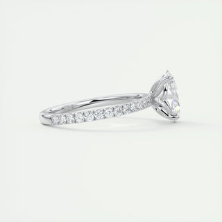 1.5ct Oval F- VS1 Diamond Pave Engagement Ring